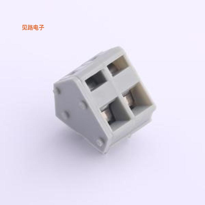 XY111B-5.08-2P -[免螺丝插件,P=5.08mm弹簧式接线