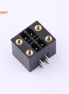 DB2ERHBM-3.81-2*2P-BK -[原装插拔式接线弯插,P=3.81mm