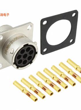 RT00128SNH-K -[全新CONN RCPT FMALE 8POS GOLD CRIMP]