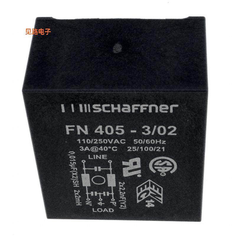FN405-3-02 -原装[LINE FILTER 250VAC 3A TH单相
