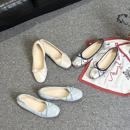 【现货】一脚蹬舒适软底芭蕾舞鞋女百搭浅口内增高玛丽珍通勤单鞋