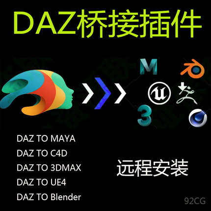 Daz3D Studio4.22 桥接Bridge插件 daz to c4d  blender ue5