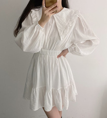 Small Lapel dress with ear edge