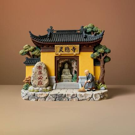 【灵隐寺】树脂冰箱贴浮雕个性创意纪念品城市旅游磁性贴磁吸地标
