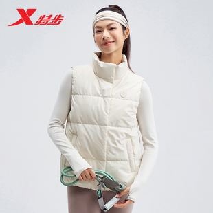 特步女款 轻薄羽绒马甲女外穿保暖马夹976428260110 羽绒服2024秋季