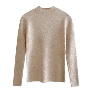 半高领针织衫女打底衫西装内搭大码套头洋气毛衣早秋上衣胖mm秋冬