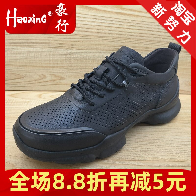 2025夏季新款豪行舒适休闲男鞋15256003时尚平底真皮超轻透气凉鞋