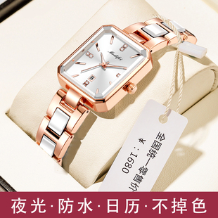 新款女士手表轻奢时尚日历夜光防水小众轻奢休闲百搭瑞士十大名牌