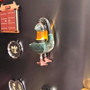 陕西博物馆彩绘树脂雁鱼铜灯冰箱贴会发光文创旅游纪念品伴手礼