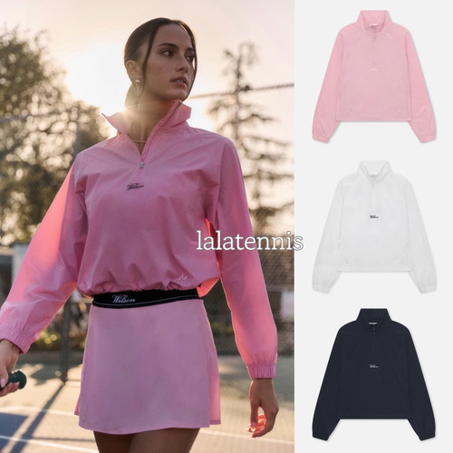 韩国直邮 wilson女士26春夏网球运动prima高弹半拉链抽绳梭织外套