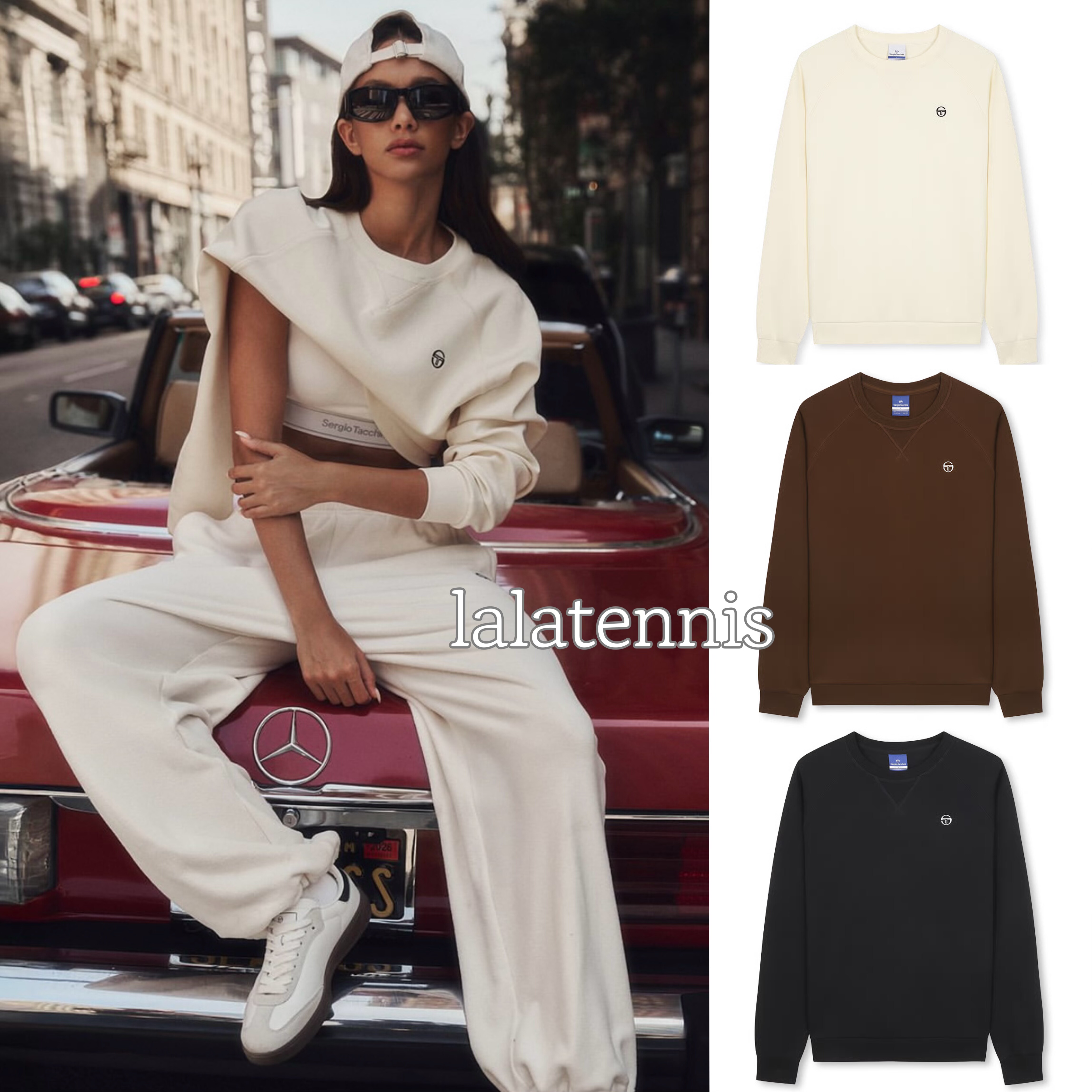 韩国直邮｜塞尔吉奥网球系列男女同款基本款圆领卫衣｜25秋冬