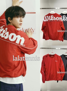 韩代｜Wilson南柱赫同款男士宽松版背面大Logo梭织弹性长袖｜25fw