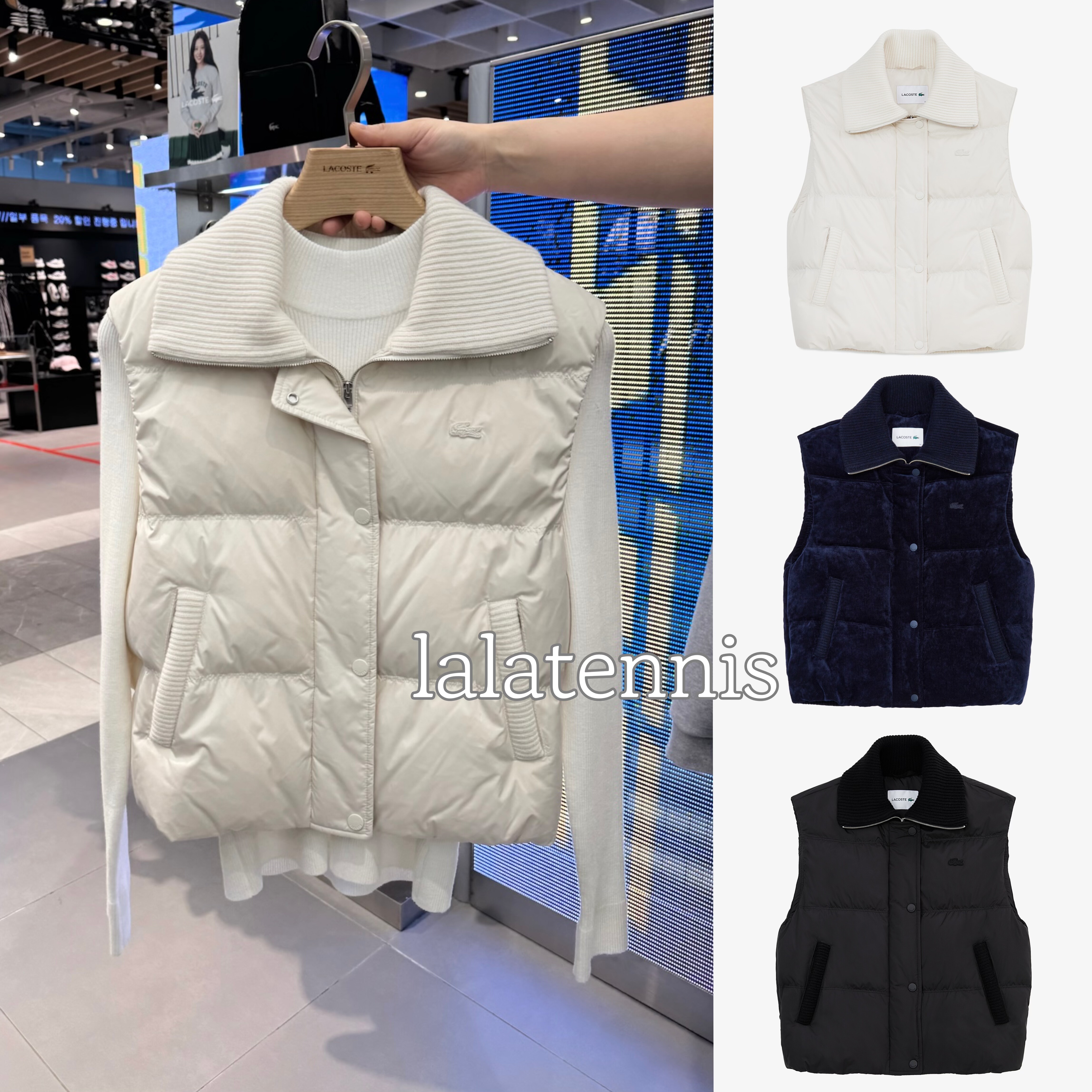 韩国直邮｜鳄鱼女士网球服针织领鹅绒保暖马甲背心｜25秋冬,运动/瑜伽/健身/球迷用品,网球上装,淘宝优惠券,粉丝福利购,淘宝优惠卷