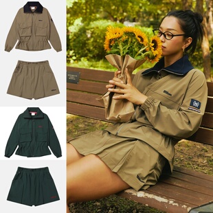 韩国直邮|威尔胜Wilson25秋冬女士高尔夫收腰翻领外套&裤裙套装