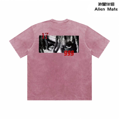 外星伴侣Juice WRLD 24SS新款999银粉发泡印花洗水人像短袖T恤