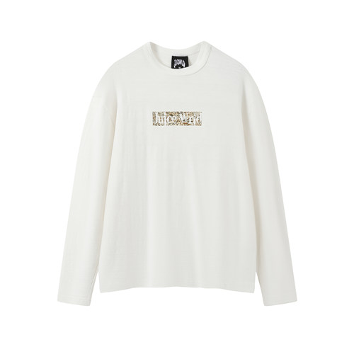 外星伴侣Juice WRLD FW25新款BOX LOGO纯色圆领简约长袖T恤