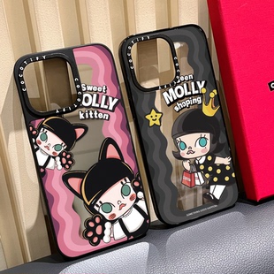 CASEt甜美少女波浪莫莉MOLLY猫咪适用iphone17ProMax手机壳苹果16pro镜面15MagSafe磁吸14卡通13网红12防摔壳