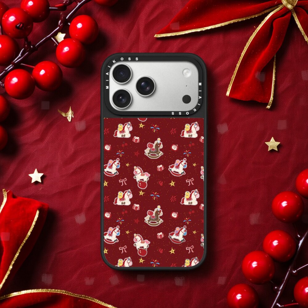 CASE联名新年款可爱满屏苹果小马适用苹果iPhone17promax手机壳16po防摔15镜面14磁吸MagSafe13马年12防摔ins