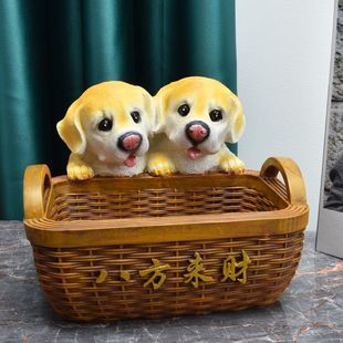 饰品 家居客厅装 小狗狗收纳玄关招财摆件门口入户鞋 柜进门放钥匙