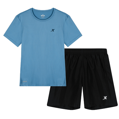 特步运动套装男青少年学生夏装