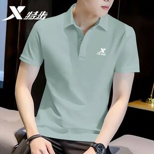 特步翻领polo衫男短袖T恤夏季速干官方旗舰店正品休闲运动服上衣