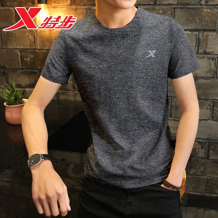 特步短袖T恤男速干夏季薄款2025正品宽松运动上衣男士半袖体恤潮