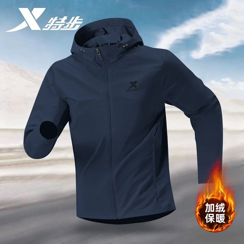 特步跑步外套男款冬季加绒保暖运动风衣正品连帽拉链长袖休闲夹克,运动服/休闲服装,跑步外套,淘宝优惠券,粉丝福利购,淘宝优惠卷