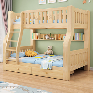 实木双层床上下床两层高低床上下铺木床子母床双人床小户型儿童床