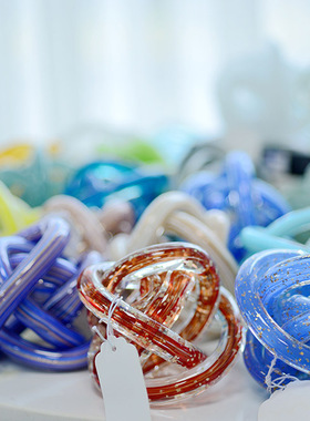 海曼尼麻团夜光洒金插花神器摆件