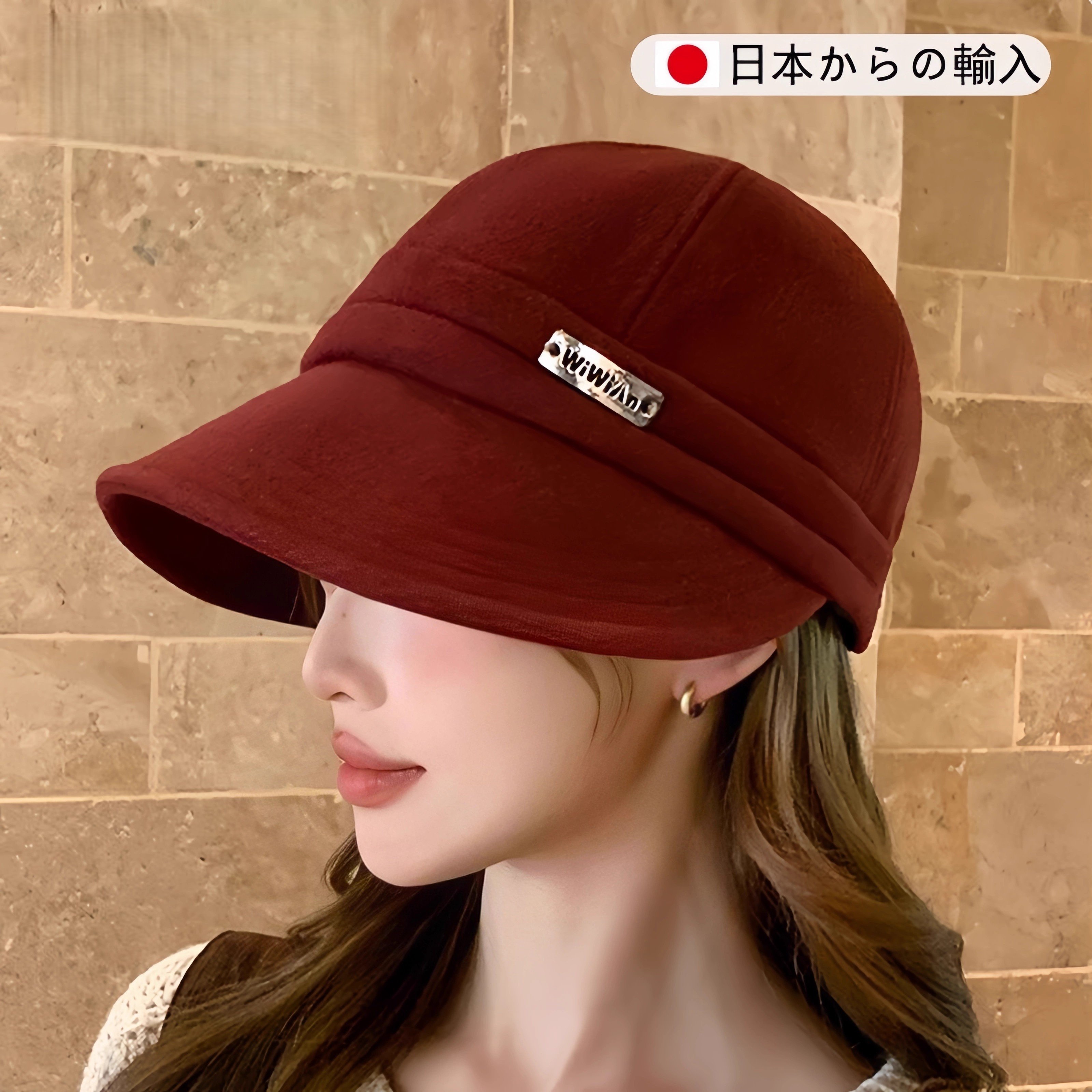 日本2025新款秋冬帽子女款大头围赫本风鸭舌帽保暖时尚百搭渔夫帽
