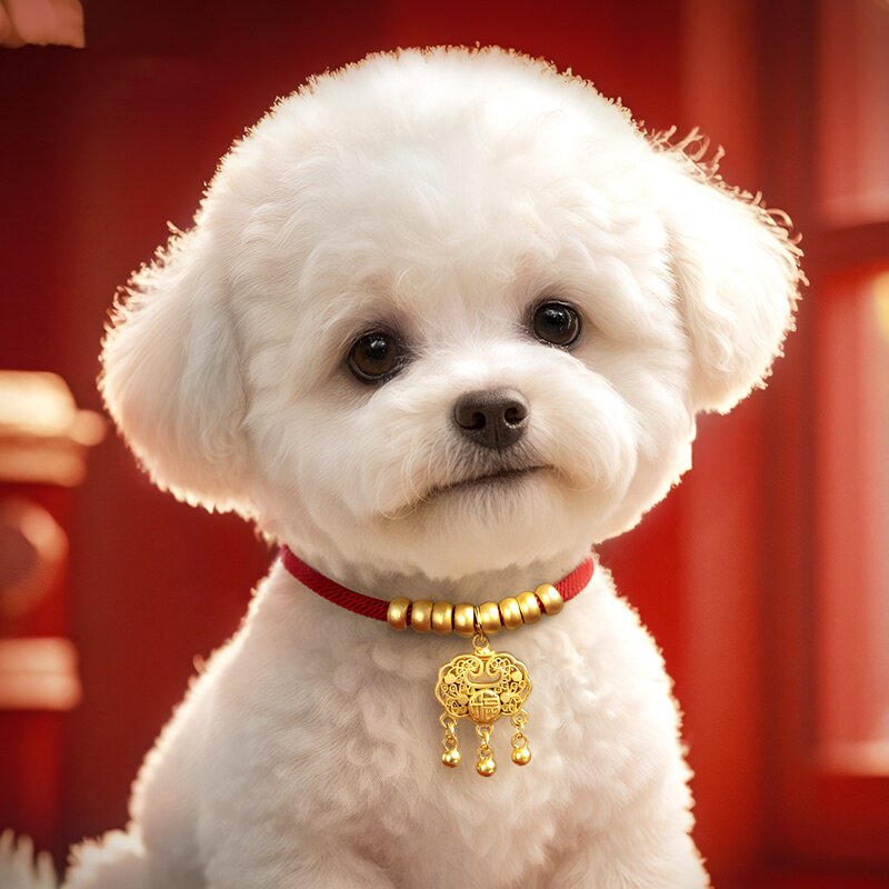 狗狗项圈狗脖圈长命锁小狗项链中小型犬脖套猫项圈宠物猫咪小配饰