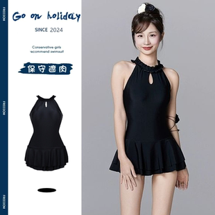泳装 ins风高级感辣妹性感美背温泉新款 连体微胖MM韩版 泳衣女裙式