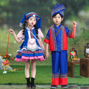 三月三女童服装 广西壮族洛丽塔民族新款 儿童套装 女孩演出苗族瑶族