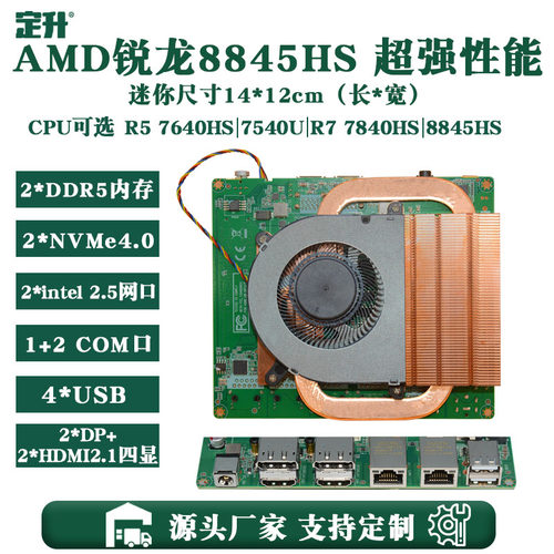 AMD锐龙7640HS/8845HS迷你ITX nano工控电脑主板双2.5G网口四显示
