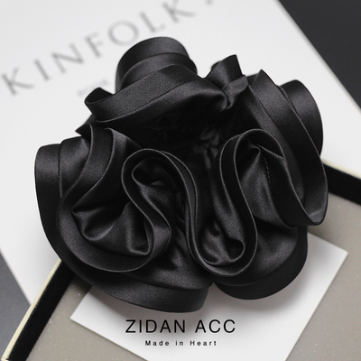 气质饱满丸子头发饰高马尾发圈