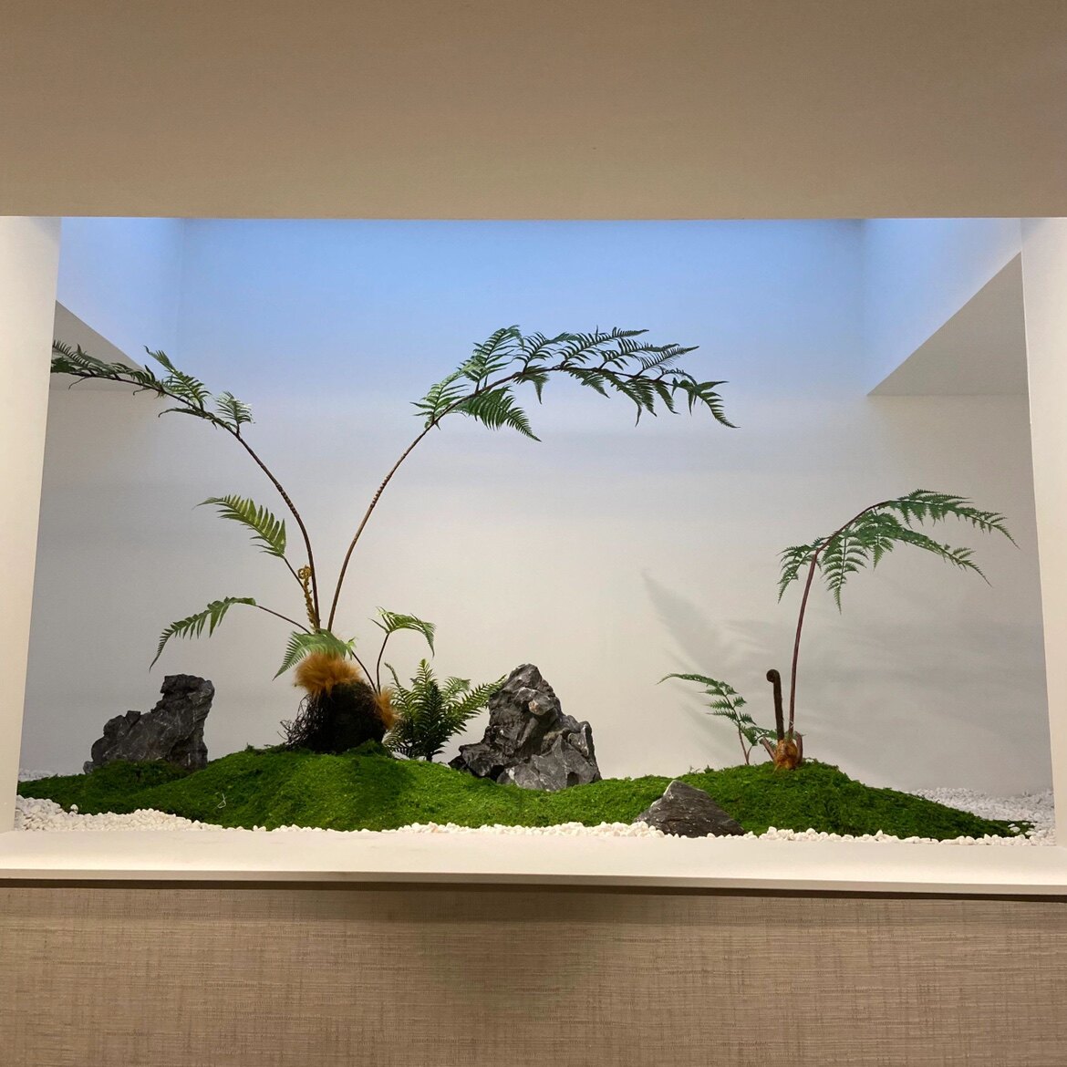 手感高逼真仿真金丝猴蕨树室内楼梯角落装饰绿植茶室会所橱窗地景