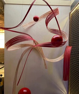 高端竹艺术装 场景布置悬空竹排竹蔑 置橱窗美陈大堂空中吊饰新中式