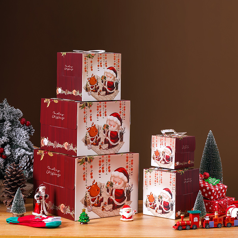 2025新款圣诞节蛋糕加高手提盒