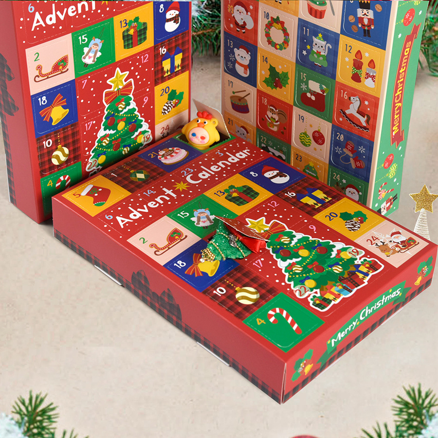 2025款圣诞节24格日历趣味洞洞盒