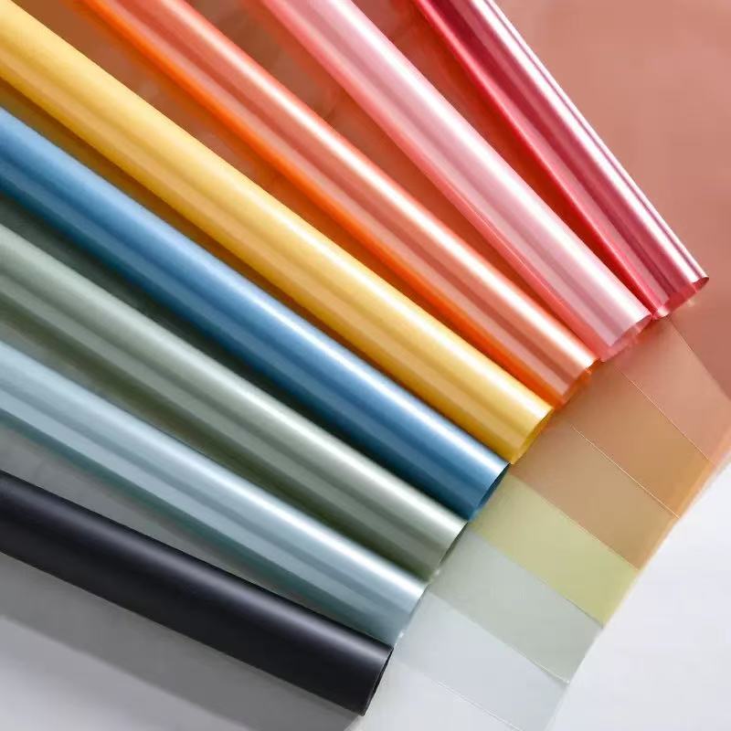 彩色玻璃纸鲜花包装纸4.7丝防水