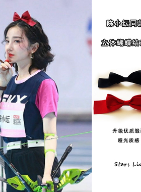 公主范陈小纭同款立体红色蝴蝶结发夹甜美顶夹头饰发卡成人发饰女