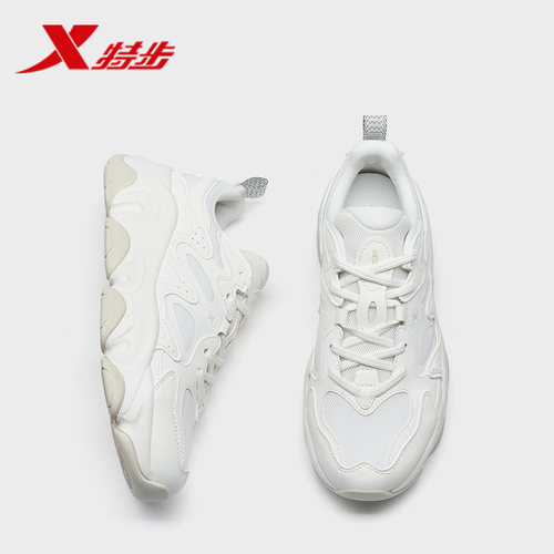 特步女鞋游牧运动鞋女春季新款休闲鞋男鞋网面透气情侣老爹鞋官方