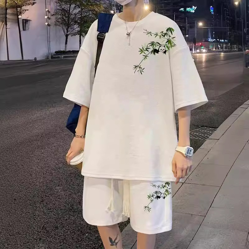 新中式短袖套装男2024新款夏季潮牌t恤短裤衣服国风半袖体恤套装