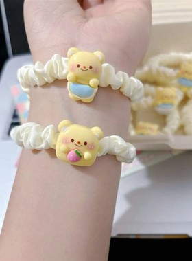 黄色小熊发圈情侣手錬少女小皮筋送给男朋友发圈网红发圈可爱发饰