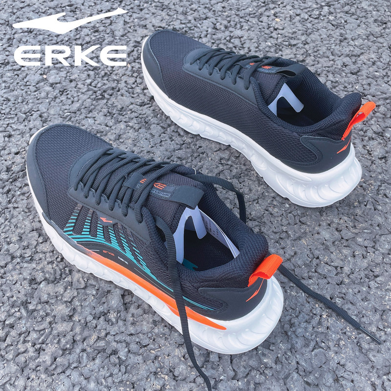 鸿星尔克男鞋运动鞋男秋冬季新款男士透气跑步鞋厚网面软底减震鞋