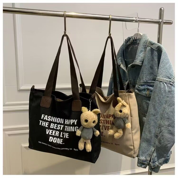 托大斜提挎包包手课女袋量学上布搭款特补容装单百书大帆肩新习生