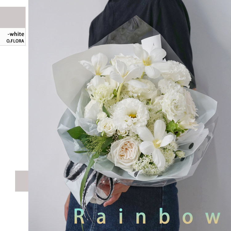 花气｜七彩虹系列白色订制花束