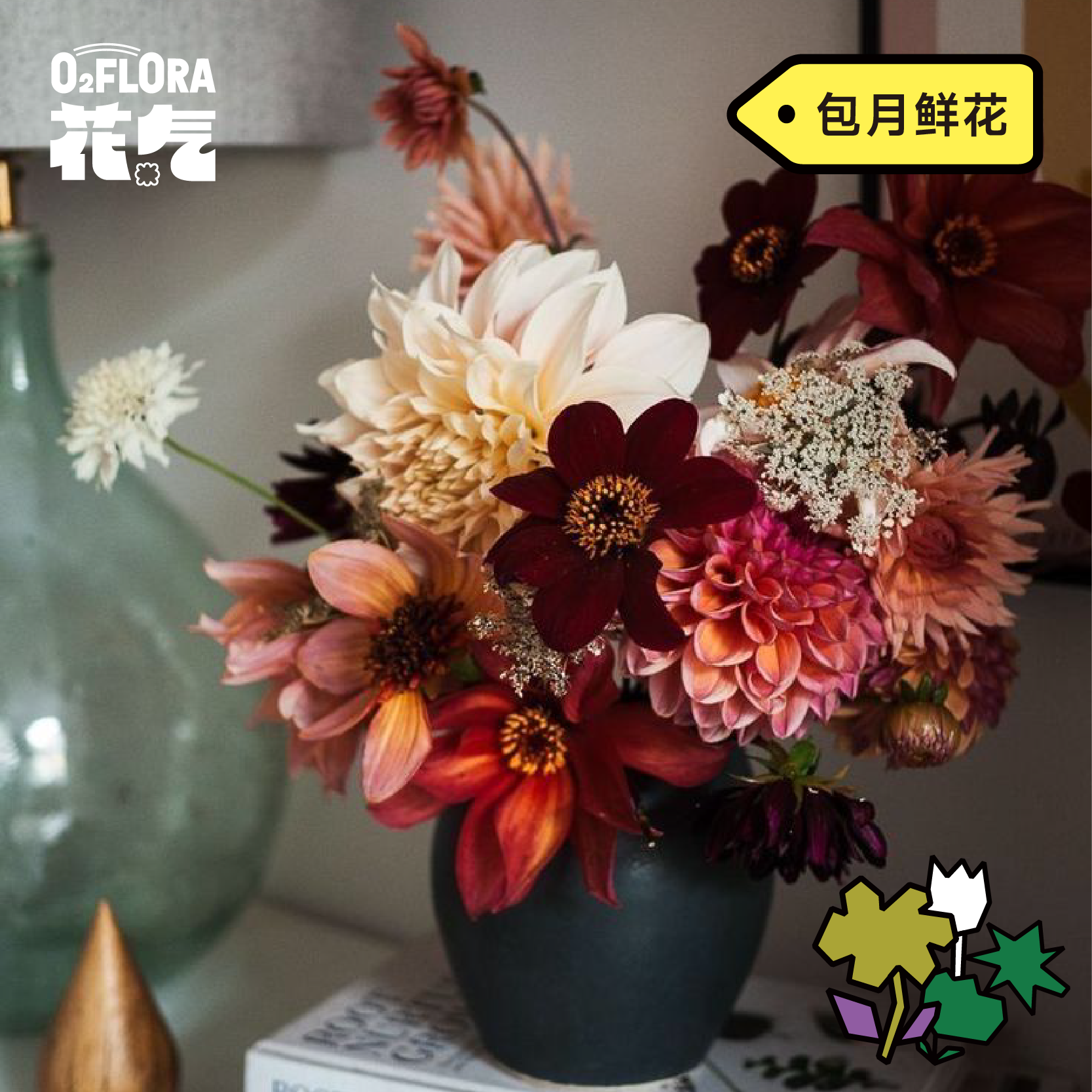 包月鲜花精致周花搭配
