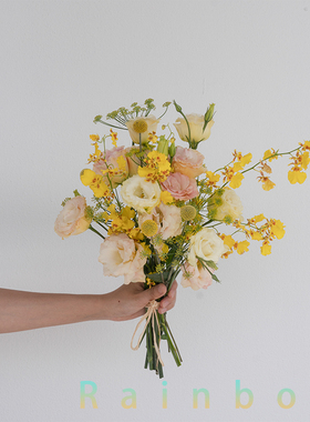 花气 | rainbow系列时令鲜花搭配黄色系明亮活泼配色花材家居插花