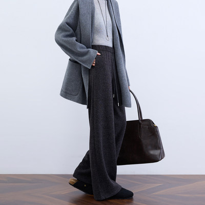 春季新款深灰色加绒糯米